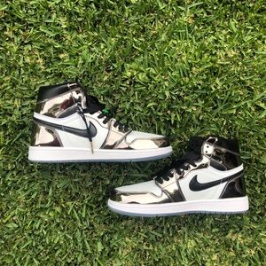 GREY HOLOGRAPHIC SHINY NIKE AIR JORDAN 1s